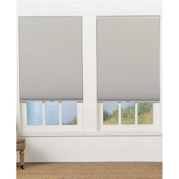 Cortina celular opaca inalámbrica Safe Styles UBE215X64LG, gris esterlina - 21,5 x 64 pulgadas